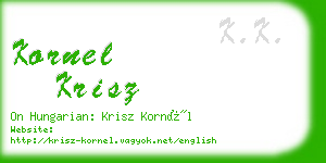 kornel krisz business card